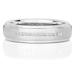 Diamond Channel Set Wedding Ring In 9ct White Gold 