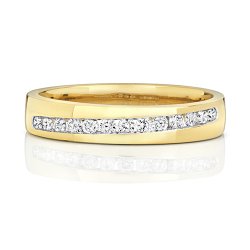 Diamond Channel Set Crossover Wedding Ring In 9ct Gold 
