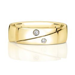 Diamond Gipsy Set Crossover Band In 9ct Gold 