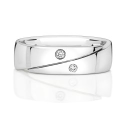Diamond Gipsy Set Crossover Band In 9ct White Gold 