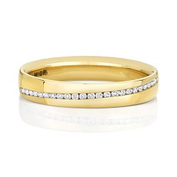 Diamond Channel Set Crossover Wedding Ring In 9ct Gold 