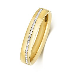 Diamond Channel Set Crossover Wedding Ring In 9ct Gold 