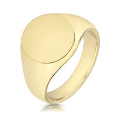 9ct Gold Gents' Oval Signet Ring 