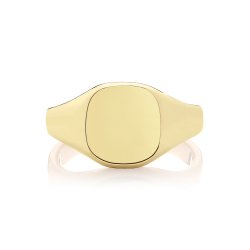 9ct Gold Unisex Cushion Signet Ring 