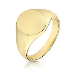 9ct Gold Gents' Oval Signet Ring 