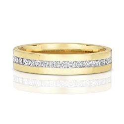 Diamond Channel Set Wedding Band In 9ct Gold 