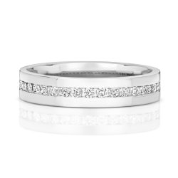 Diamond Channel Set Wedding Band In 9ct White Gold 