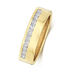 Diamond Channel Set Wedding Band In 9ct Gold 