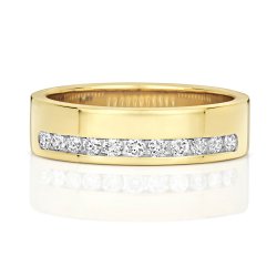 Diamond Channel Set Wedding Band In 9ct Gold 