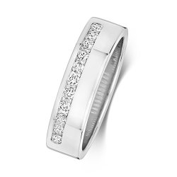 Diamond Channel Set Half Eternity Ring In 18ct White Gold 