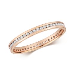Diamond Channel Set Full Eternity Ring In 9ct Rose Gold 