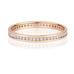 Diamond Channel Set Full Eternity Ring In 9ct Rose Gold 