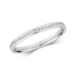 Diamond Channel Set Full Eternity Ring In 9ct White Gold 