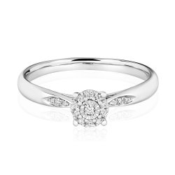 Diamond Illusion Solitaire Ring In 9ct White Gold 