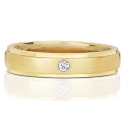 Diamond Gipsy Set Wedding Ring In 9ct Gold 
