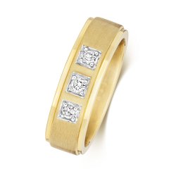 Diamond Grain Set Wedding Ring In 9ct Gold 