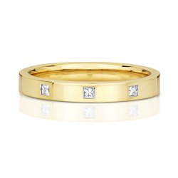 Diamond Gipsy Set Wedding Ring In 9ct Gold 