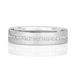 Diamond Channel Set Half Eternity Wedding Ring In 9ct White Gold 