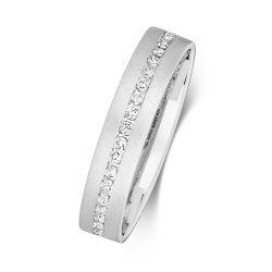 Diamond Channel Set Half Eternity Wedding Ring In 9ct White Gold 