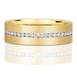 Diamond Channel Set Half Eternity Gents' Wedding Ring In 9ct Gold 