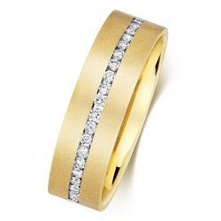 Diamond Channel Set Half Eternity Gents' Wedding Ring In 9ct Gold 