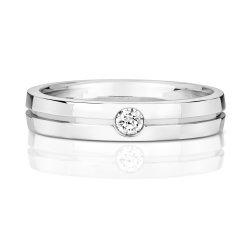 Diamond Gipsy Set Wedding Ring In 9ct White Gold 