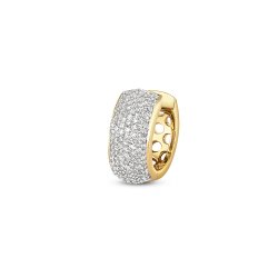 Diamond Pave Set Huggies In 9ct Gold 