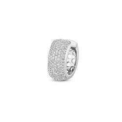Diamond Pave Set Huggies In 9ct White Gold 