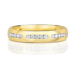 Diamond Channel Set Wedding Ring In 9ct Gold 