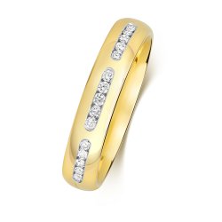 Diamond Channel Set Wedding Ring In 9ct Gold 
