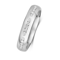 Diamond Channel Set Wedding Ring In 9ct White Gold 