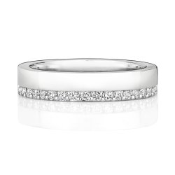 Diamond Cut Down Set Wedding Ring In 9ct White Gold 
