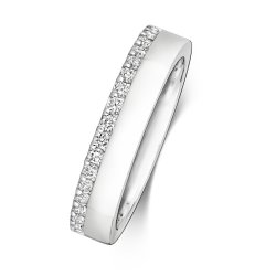 Diamond Cut Down Set Wedding Ring In 9ct White Gold 