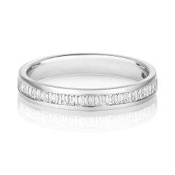Diamond Eternity Baguette Channel Set Ring In 18ct White Gold 