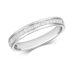 Diamond Eternity Baguette Channel Set Ring In 18ct White Gold 