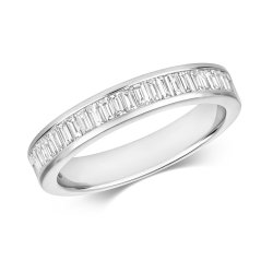 Diamond Eternity Baguette Channel Set Ring In 18ct White Gold 