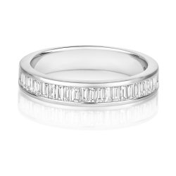 Diamond Eternity Baguette Channel Set Ring In 18ct White Gold 