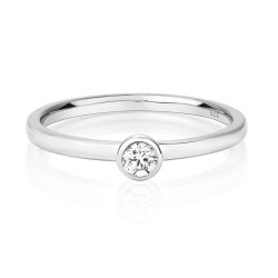 Diamond Rubover Ring In 9ct White Gold 