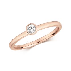 Diamond Rubover Ring In 9ct Rose Gold 