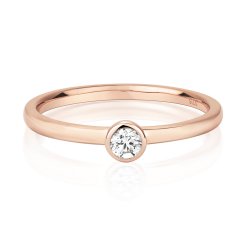 Diamond Rubover Ring In 9ct Rose Gold 