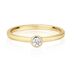 Diamond Rubover Ring In 9ct Gold 