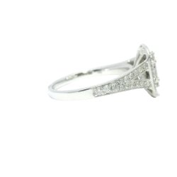9ct White Gold 1.03ct Diamond Art Deco Style Ring Size P