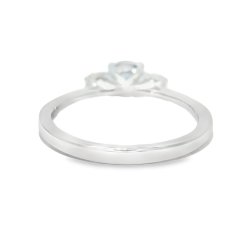 Platinum Blue Sapphire and Diamond Trilogy Ring Size N