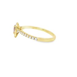 18ct Yellow Gold Pear Shaped Ruby and Diamond Ring Size K