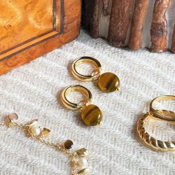 Sarah Alexander Acapulco Gemstone Charm Hoop Earrings
