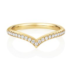 Diamond Wishbone Ring In 9ct Gold 
