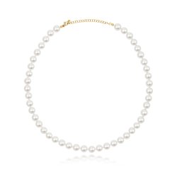 Fresh Water Pearl Necklace In 9ct Gold 