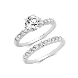 Silver Cz Ring Set 