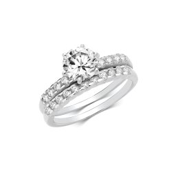 Silver Cz Ring Set 