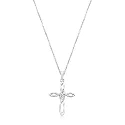 Silver Rhodium Celtic Cross Pendant 